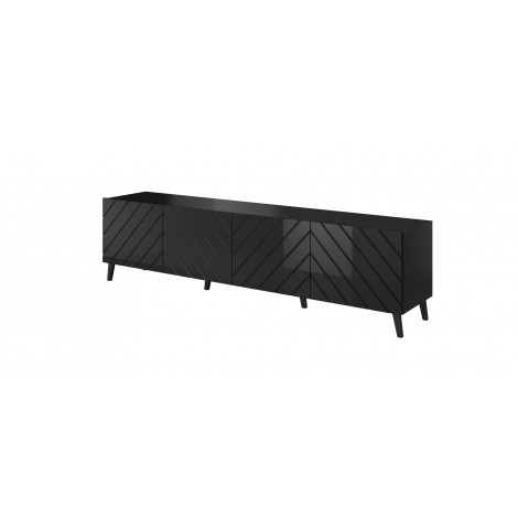 RTV cabinet ABETO 200x42x52 black glossy