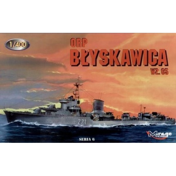 Model plastikowy ORP Błyskawica wz. 65