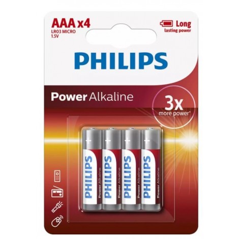 Baterie Power Alkaline AAA 4 szt. blister