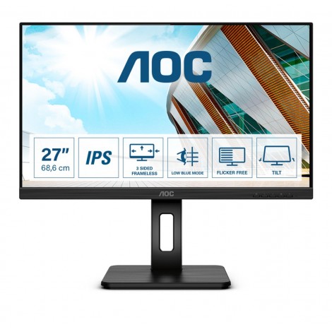 AOC Q27P2Q LED display 68.6 cm (27") 2560 x 1440 pixels Quad HD Black