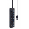 Gembird UHB-U3P7P-01  7-port USB 3.1 (Gen 1) hub with switches, black