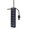 Gembird UHB-U3P7P-01  7-port USB 3.1 (Gen 1) hub with switches, black