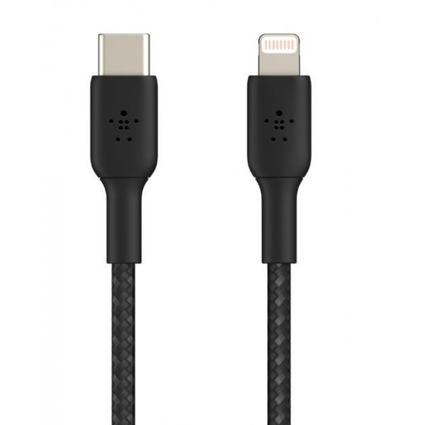 Kabel Braided USB-C Lightning 1m czarny