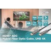 Kabel połączeniowy hybrydowy AOC HDMI 2.0 Premium HighSpeed 4K/60Hz UHD HDMI A/HDMI A M/M czarny 20m