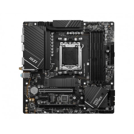 MSI PRO B650M-A WIFI Processor family AMD, Processor socket AM5, DDR5 DIMM, Memory slots 4, Supported hard disk drive interfaces 	SATA, M.2, Number of SATA connectors 4, Chipset AMD B650, mATX