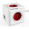 Allocacoc 2402RD/FREUPC power extension 1.5 m 4 AC outlet(s) Indoor Red, White