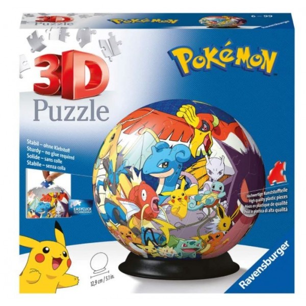 Puzzle 72 elementy 3D Kula, Pokemon