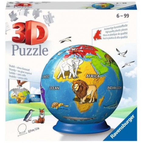 Puzzle 72 elementy 3D Kula, Dziecinny Globus