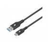 Kabel USB 3.0 - USB C 2m PREMIUM 3A czarny TPE