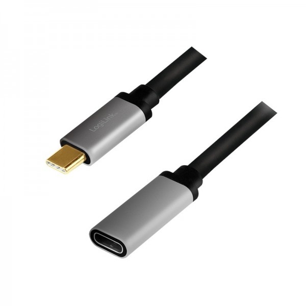 Kabel USB-C M/F, 4K/60Hz aluminiowy 0.5m