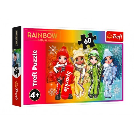 Puzzle 60 elementów Radosne lalki Rainbow high