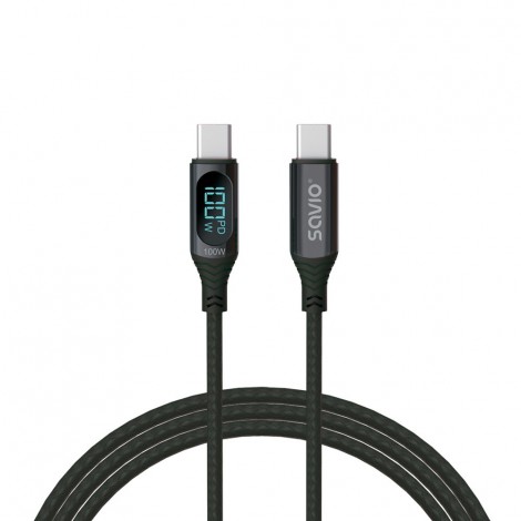 Kabel USB - USB C z wyświetlaczem, 100W, CL-174