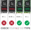 EEM2-SBC Obudowa zewnętrzna aluminiowa bezśrubowa USB-C 3.2 GEN 2 M.2 SATA SSD