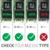 EEM2-SG2 Obudowa zewnętrzna aluminiowa bezśrubowa USB-C 3.2 Gen 2 M.2 NVMe & SATA SSD + USB-A - USB-C redukcja