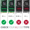 EEM2-UG2 Obudowa zewnętrzna aluminiowa, USB-C 3.2 Gen 2 - M.2 NVMe SSD, długość 42 do 80 mm