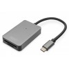 Czytnik kart USB-C, 2-portowy UHS-II SD4.0 TF4.0 High Speed, aluminiowy, Szary
