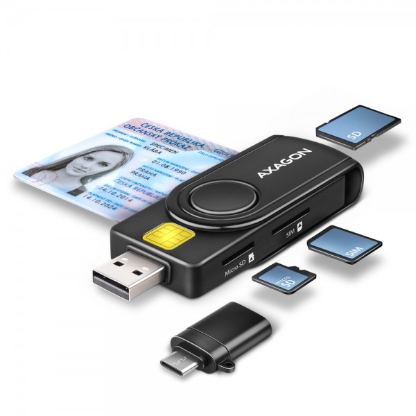 CRE-SMP2A Czytnik kart identyfikacyjnych & SD/microSD/SIM ...