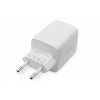 Ładowarka sieciowa, zasilacz GaN 2x USB-C PD 3.0 max. 65W, biała