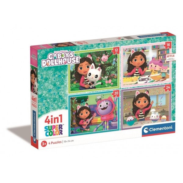 Puzzle 4w1 Koci Domek Gabi