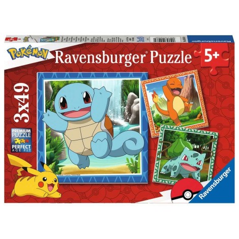 Puzzle 3x49 elementów Pokemony