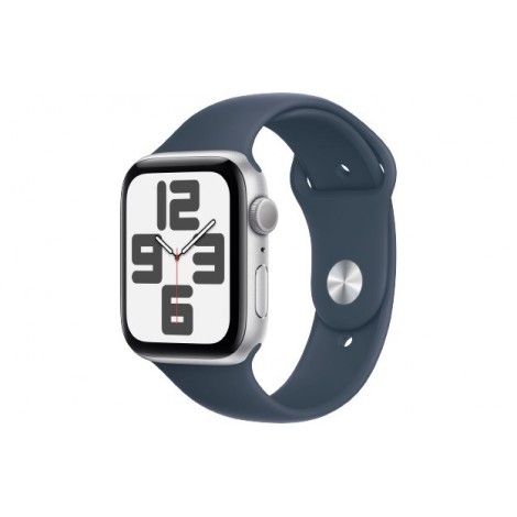 Watch SE GPS, 44mm Koperta z aluminium w kolorze srebrnym z paskiem sportowym w kolorze sztormowego błękitu - M/L