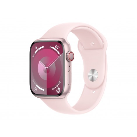 Apple Apple Watch Series 9 GPS + Cellular 45mm Pink Aluminium Case with Light Pink Sport Band - M/L