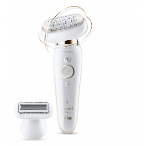 Braun Epilator Silk-epil 9 Flex SES9002 Operating time (max) 40 min Bulb lifetime (flashes) Not applicable Number of power levels 2 Wet & Dry White/Gold