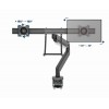 Gembird MA-DA2-04 Desk mounted adjustable monitor arm for 2 monitors, 17”-32”, up to 8 kg