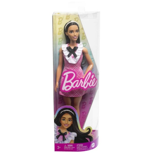 Barbie Fashionistas lalka w różowej kraciastej ...