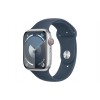 Watch Series 9 GPS + Cellular, 45mm Koperta z aluminium w kolorze srebrnym z paskiem sportowy w kolorze sztormowego błękitu - S/M