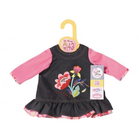 Sukienka jeansowa Dolly Moda dla lalki Baby Born 43 cm