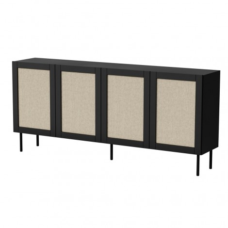 JUTA 4D chest of drawers 4D 200x39,5x90 black + linol calabria