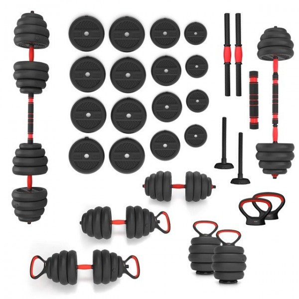 6IN1 WEIGHT SET HMS SGN140 (BARBELL, ...