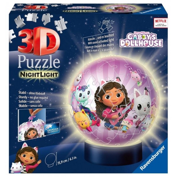 Puzzle 3D Świecąca kula Koci Domek ...