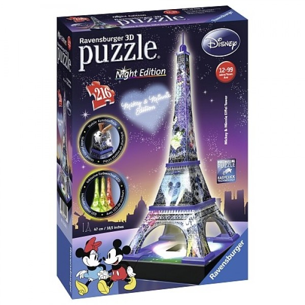 Puzzle 3D Budynki Nocą Wieża Eiffla ...