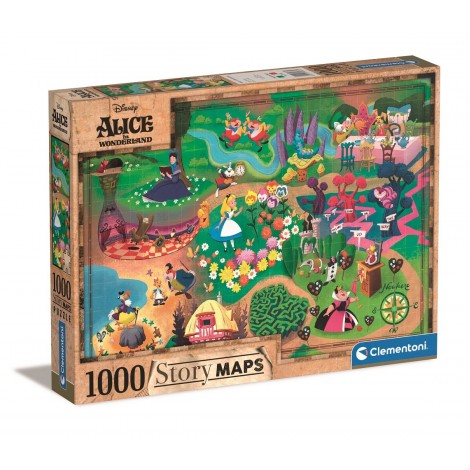 Puzzle 1000 elementów Story Maps Alicja w Krainie Czarów