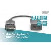Kabel adapter DisplayPort z zatrzaskiem 1080p 60Hz FHD Typ DP/HDMI A M/Ż 0,2m Czarny