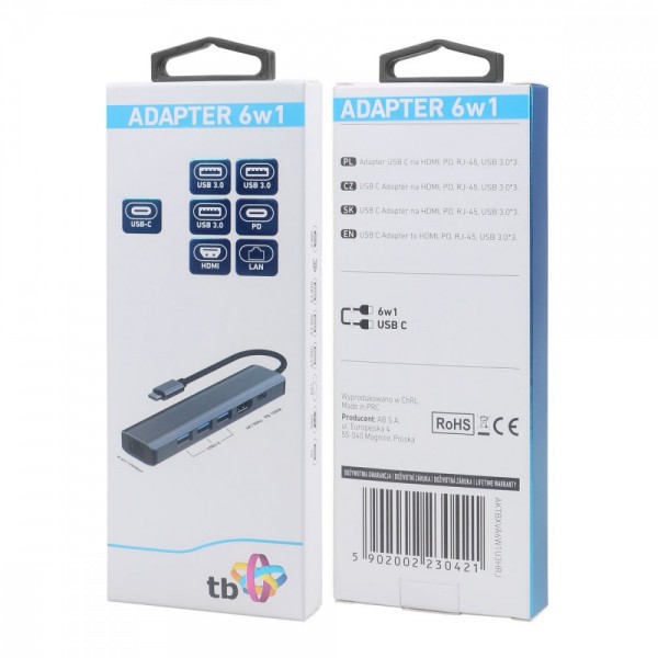 Adapter HUB USB C 6w1 - ...