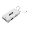 Wieloportowy adapter USB-C (M/3xF) 4K HDMI, DVI, VGA, HDCP U444-06N-HDV4K  Biały