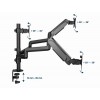 Gembird MA-DA3-01 Desk mounted adjustable mounting arm for 3 monitors (full-motion), 17”-27”, up to 7 kg