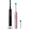 Oral-B Electric Toothbrush | Pro 3 3900N Black/Pink Duopack | Rechargeable | For adults | Number of brush heads included 3 | Number of teeth brushing modes 3 | Black/Pink