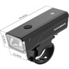 Rockbros Bike light + USB-C - USB-A cable 260 lm Black