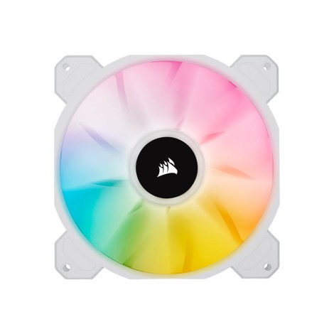 Corsair | 140mm White PWM Fan, Dual Fan Kit with Lighting Node CORE | iCUE SP140 RGB ELITE Performance | Case Fan