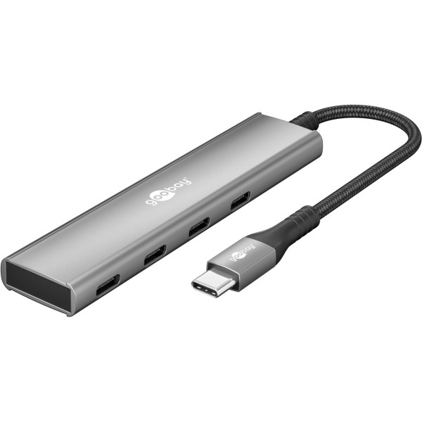 Goobay 76564 Slim 4-Port USB-Hub, USB-C™ ...