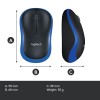 MOUSE USB OPTICAL WRL M185/BLUE 910-002239 LOGITECH