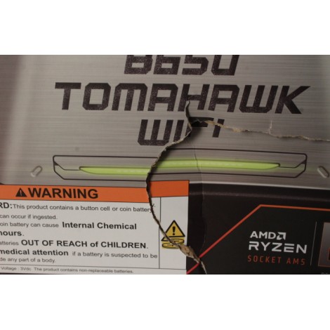 SALE OUT. | SALE OUT. MSI MAG B650 TOMAHAWK WIFI | Processor family AMD | Processor socket AM5 | DDR5 DIMM | Memory slots 4 | Supported hard disk drive interfaces 	SATA, M.2 | Number of SATA connectors 6 | Chipset AMD B650 | ATX | BENT DENT, SCRATCHED ON 