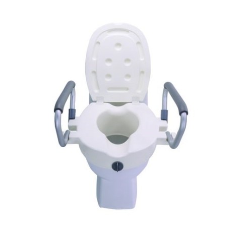 Raising toilet seat with foldable handrails AT51205