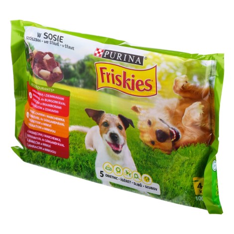 PURINA Friskies Adult - Meat - wet dog food - 4 x100 g