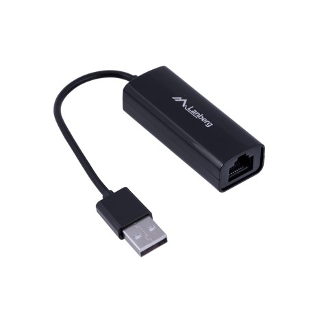 Lanberg NC-0100-01 cable interface/gender adapter USB-A RJ-45 Black