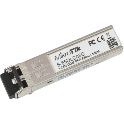 MikroTik | S-85DLC05D | SFP | Multi-Mode Fiber | Dual LC | 10/100/1000 Mbit/s | Wavelength 850 nm | Maximum transfer distance 550 m | -40 to 70C